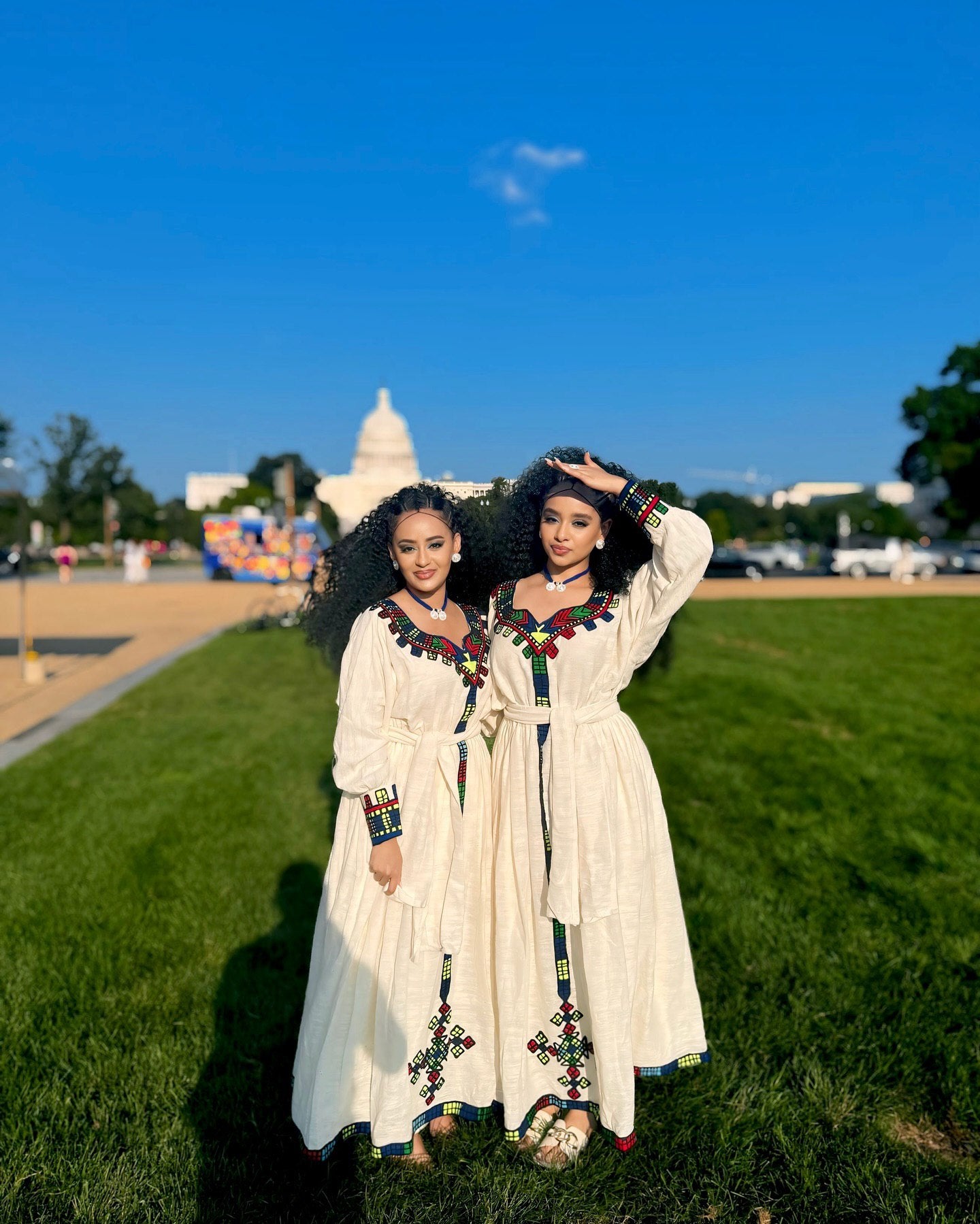 Handmade Habesha Kemis Multicolor Embroidery Habesha Dress Traditional Ethiopian Clothing 507