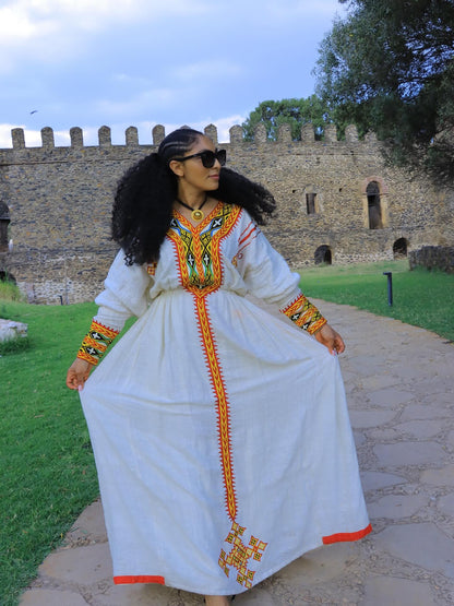 Long Sleeve Habesha Dress Multicolor Habesha Kemis Traditional Ethiopian Dress Style 515