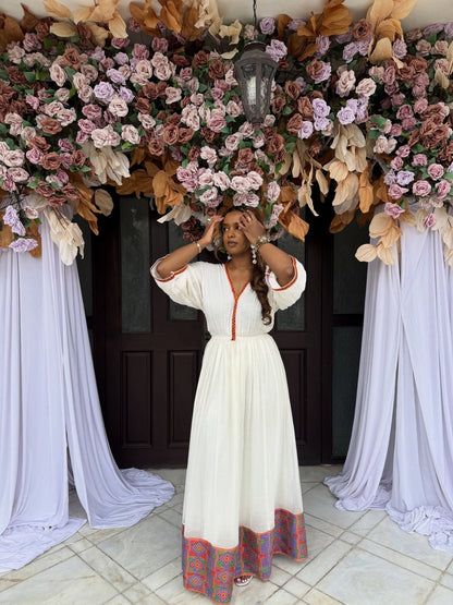 Handwoven Habesha Dress Vibrant Habesha Kemis Traditional Ethiopian Clothing 509