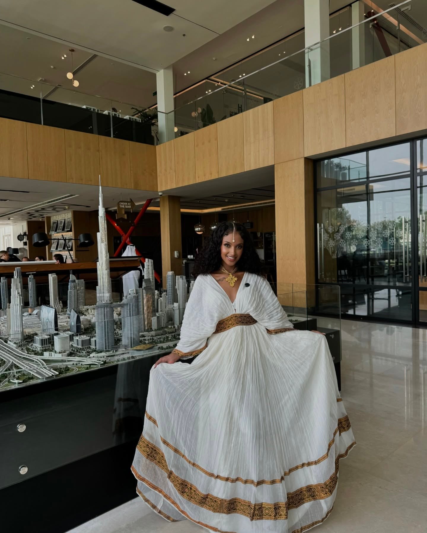 V-Neckline Habesha Kemis Beautiful Habesha Dress