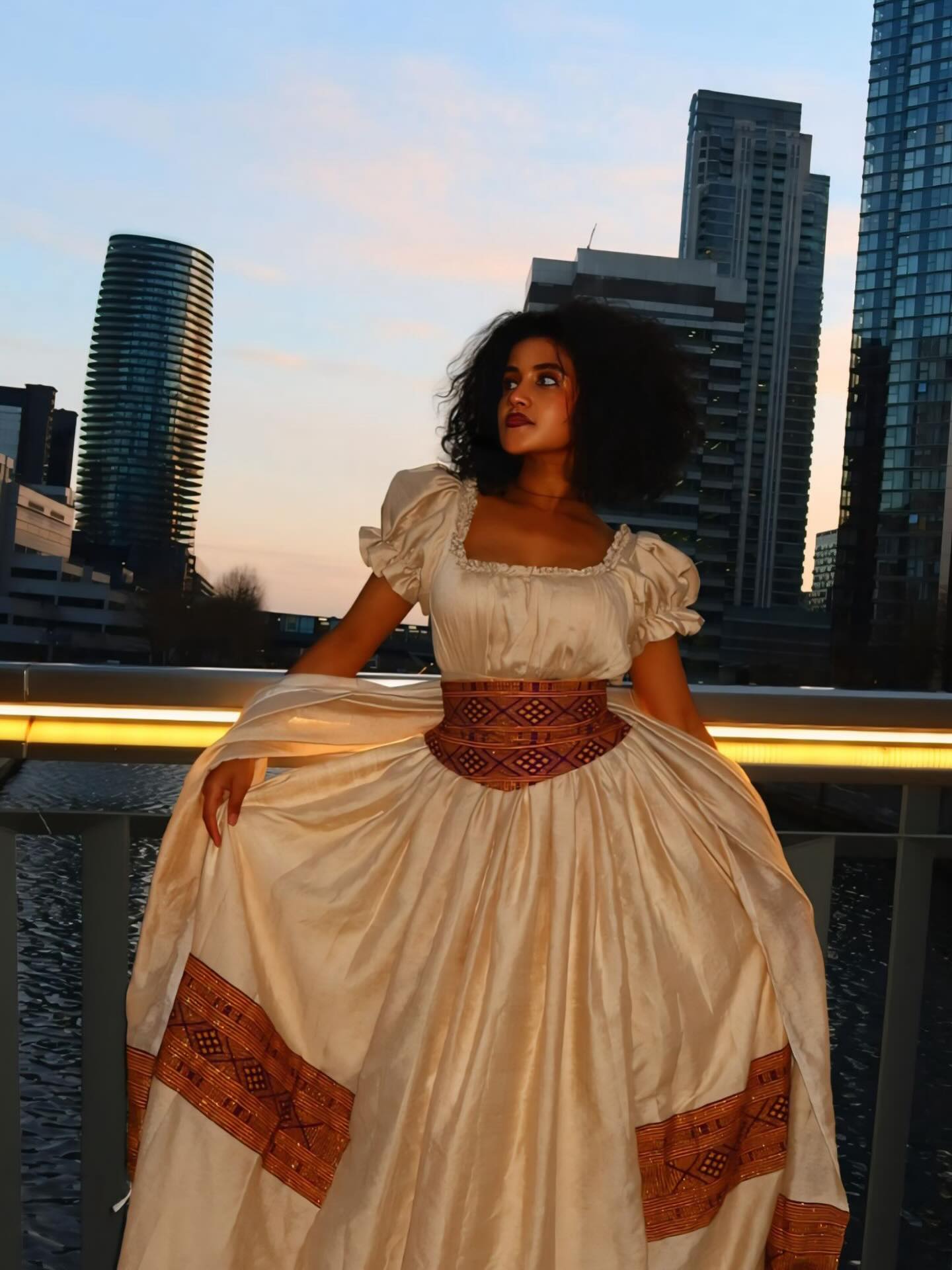 Traditional Ethiopian Dress Puff Sleeve Habesha Kemis Classic Habesha Dress For Event 610