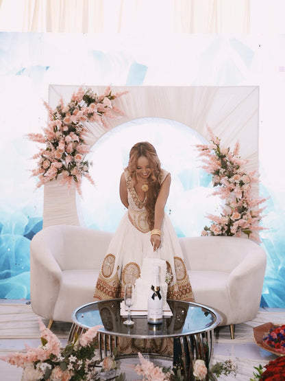 Traditional Ethiopian Wedding Dress Sleeveless Habesha Dress Golden Embroidery Habesha Kemis 611