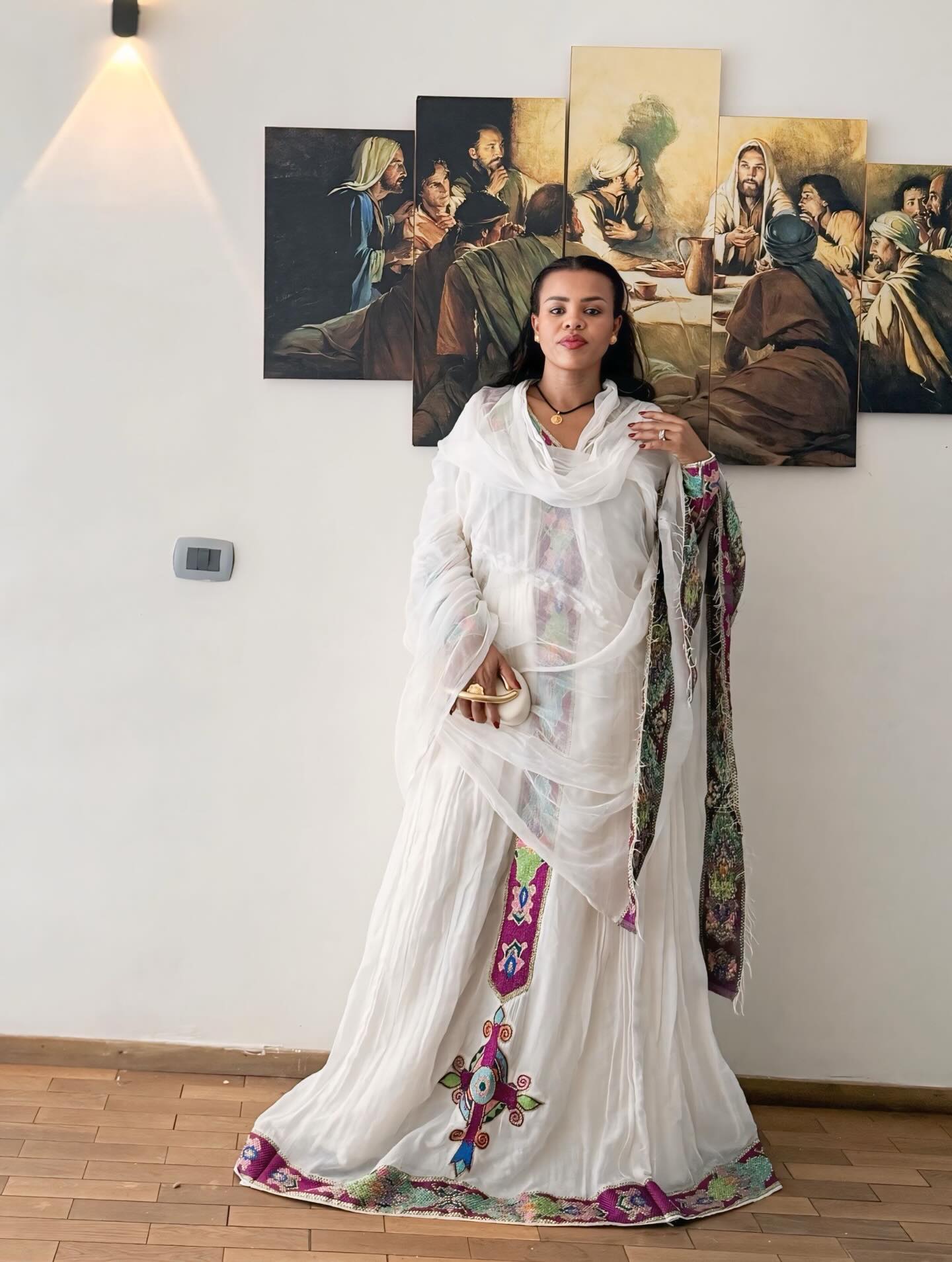 Multicolor Embroidery Habesha Dress Long Sleeve Ethiopian Clothing Timeless Habesha Kemis 625