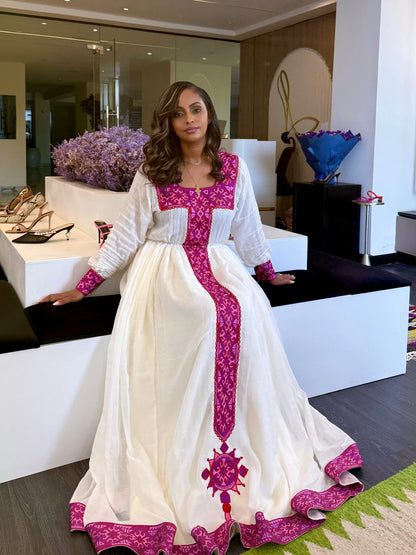 Traditional Ethiopian Clothing Elegant Habesha Kemis with Embroidery Timeless Habesha Dress 728
