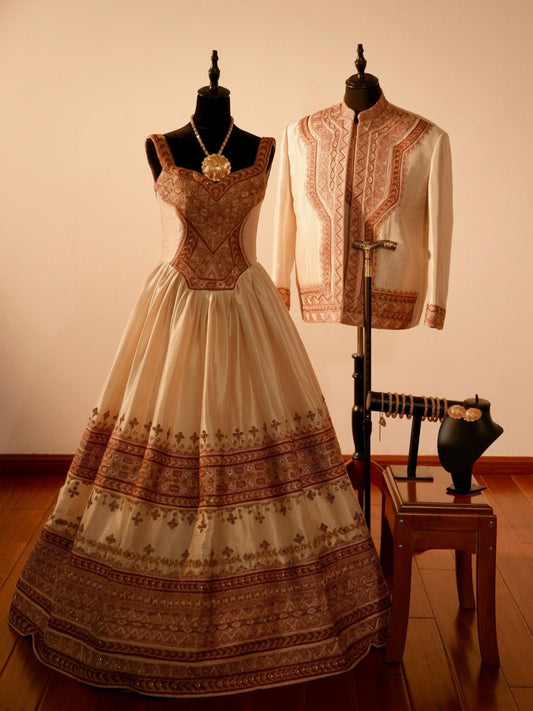 Couple Ethiopian Clothing Matching Habesha Kemis & Habesha Dress Set