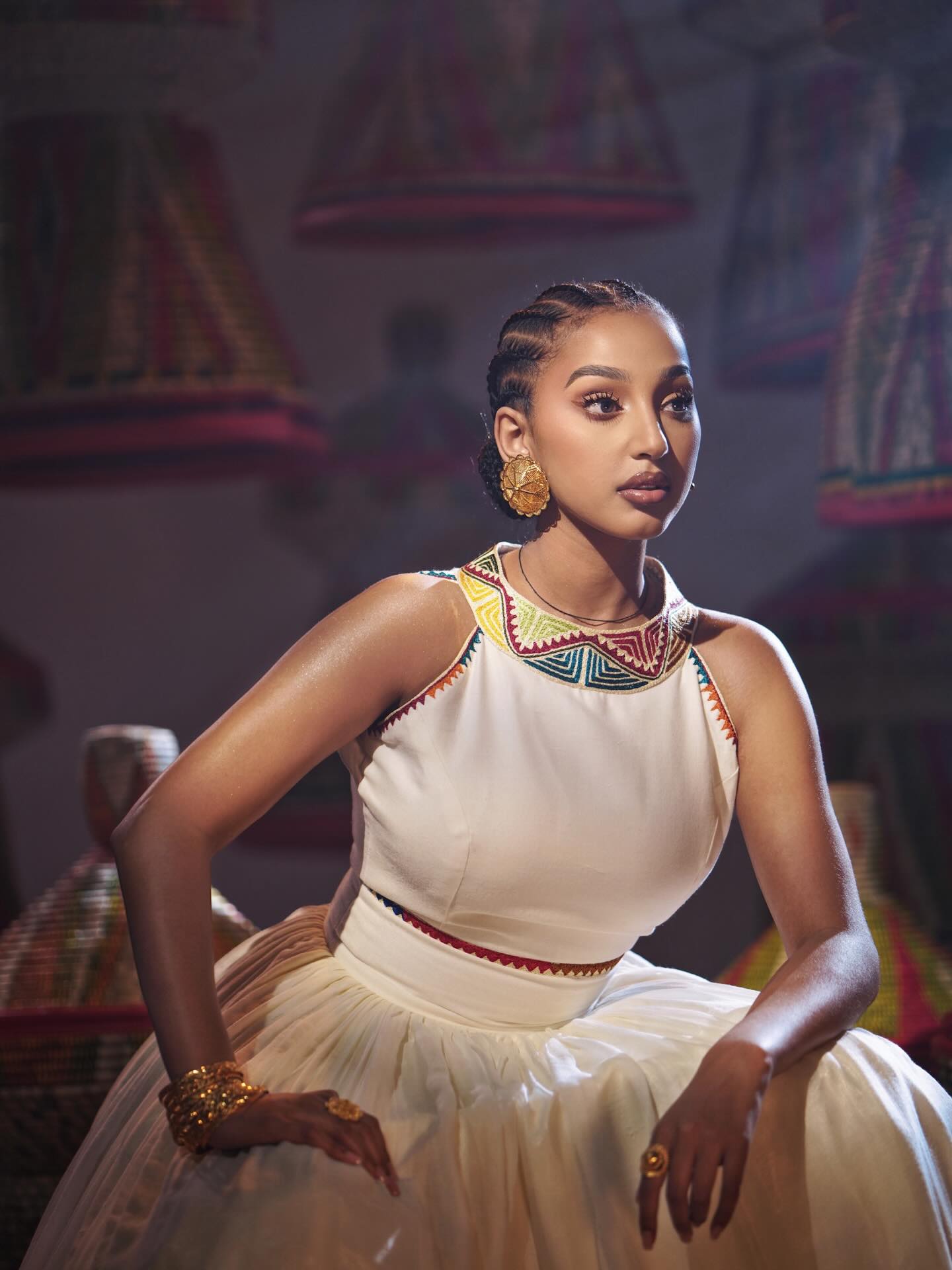 Traditional Ethiopian Clothing Sophisticated Eritrean Dress with Artistic Habesha Kemis Design 762