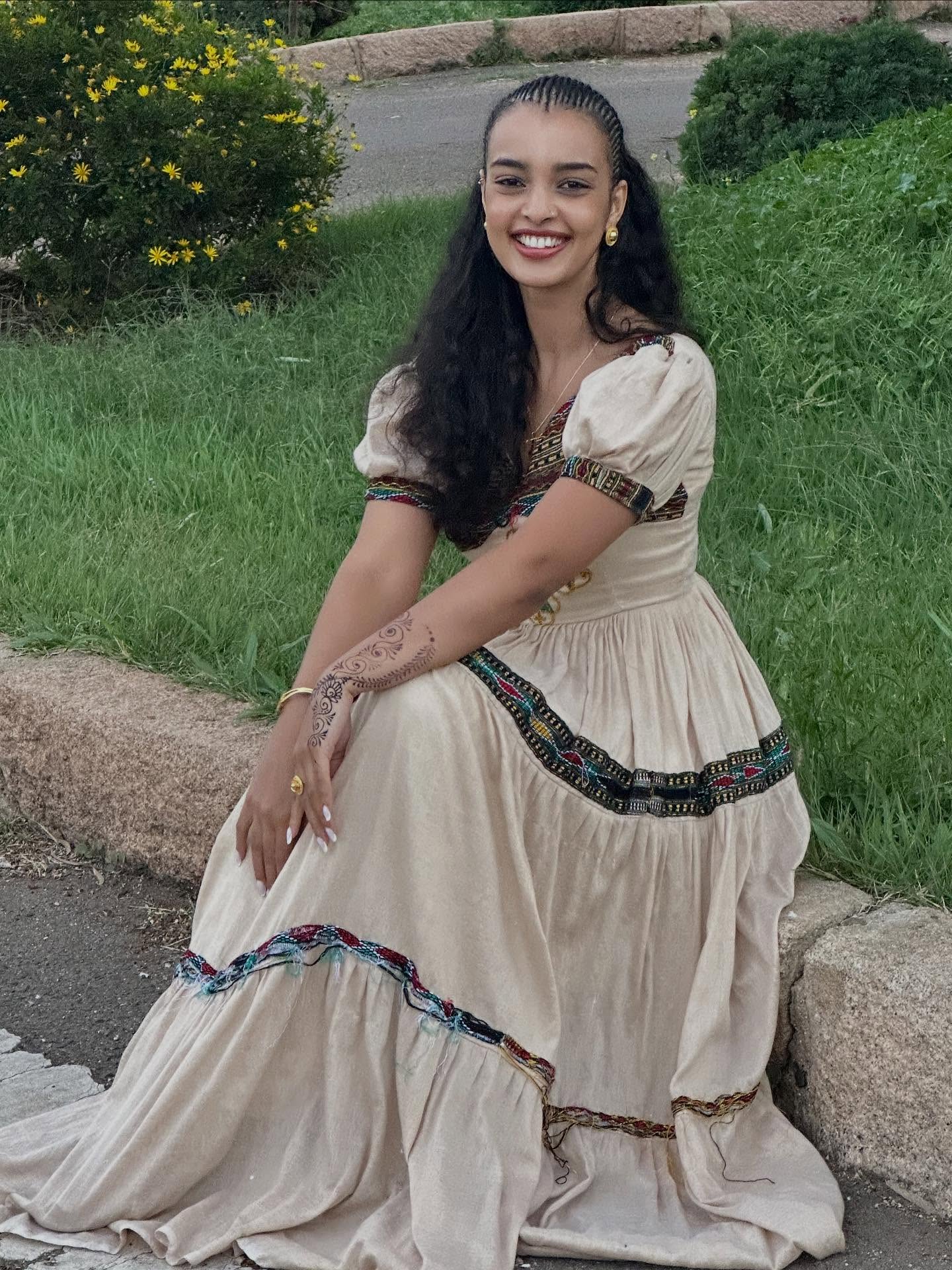 Elegant Habesha Dress Ethiopian Traditional Dress & Habesha Kemis with Intricate Embroidery 128