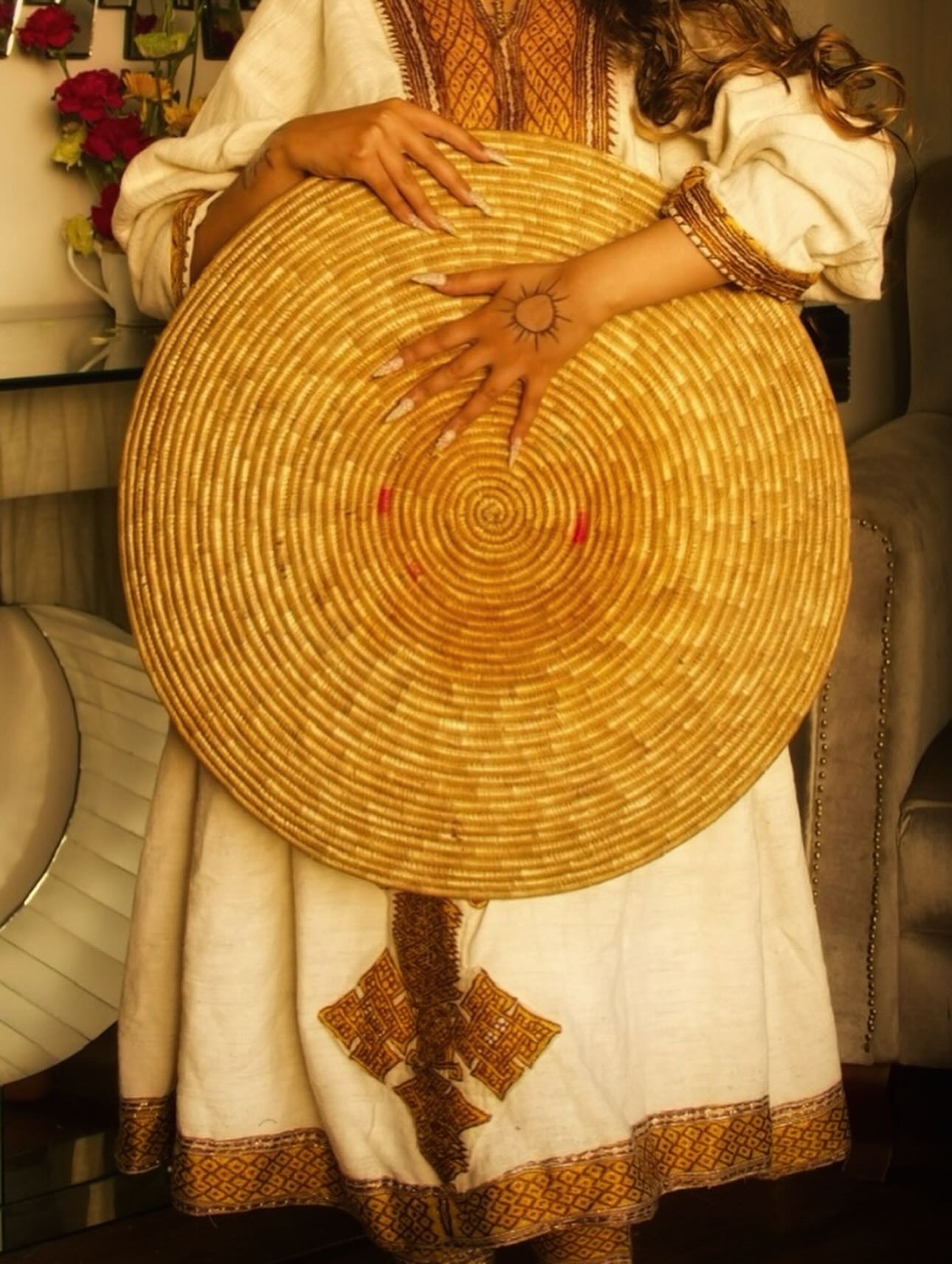 Golden Habesha Dress Traditional Ethiopian Clothing Handwoven Habesha Kemis 241