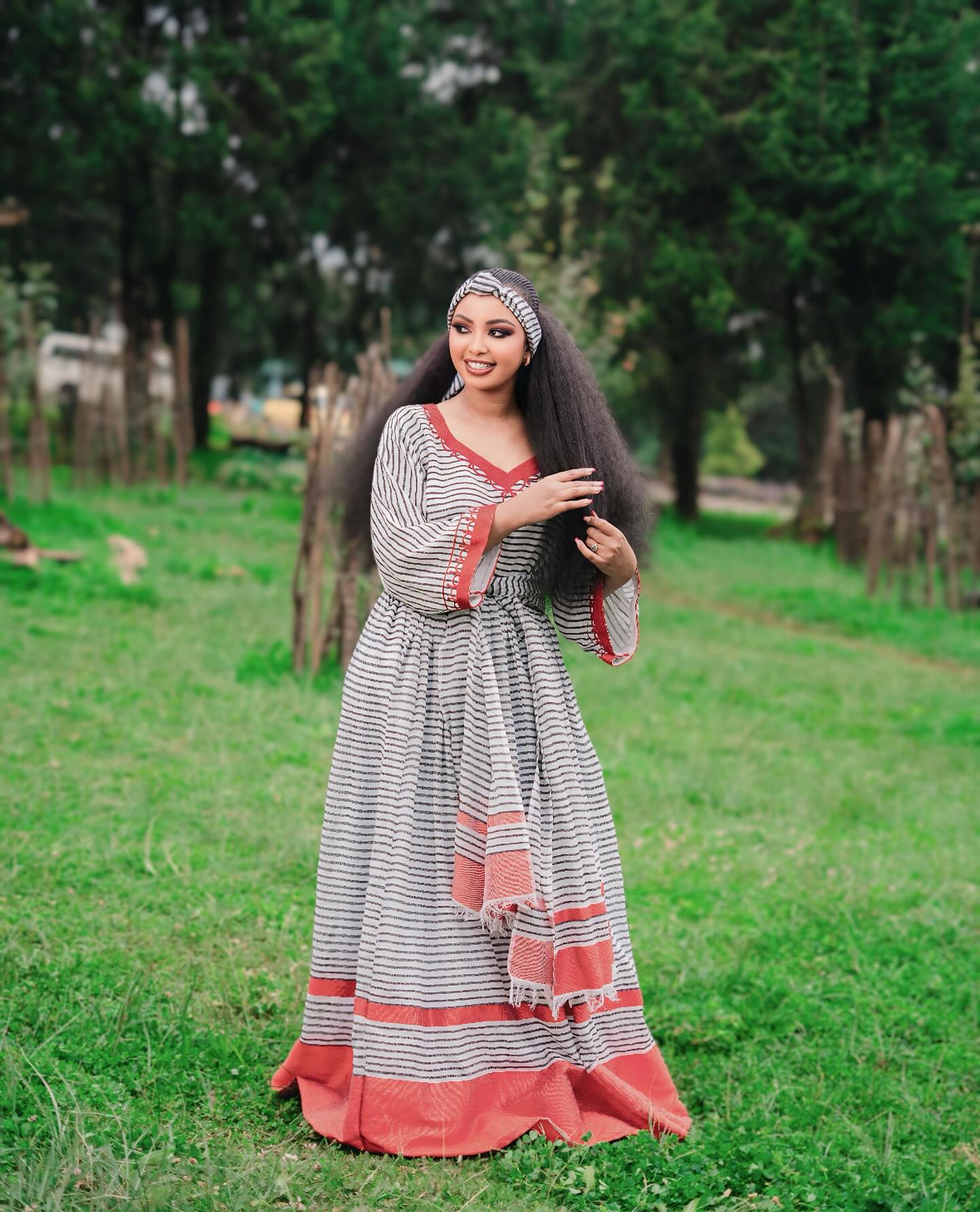 Oromiya Cultural Striped Kemis Traditional Oromo Dress Authentic Dress For Event 374