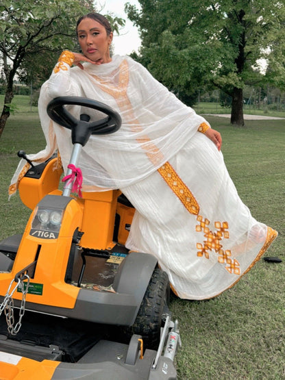 Long Sleeve Habesha Kemis Cross Design Habesha Dress Ethiopian Dress Inspired by Habesha Cloth Artistry 419