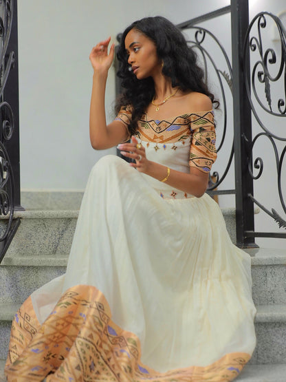 Short Sleeve Habesha Kemis Beautiful Design Habesha Dress Traditional Ethiopian Clothing 593