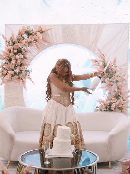 Traditional Ethiopian Wedding Dress Sleeveless Habesha Dress Golden Embroidery Habesha Kemis 611