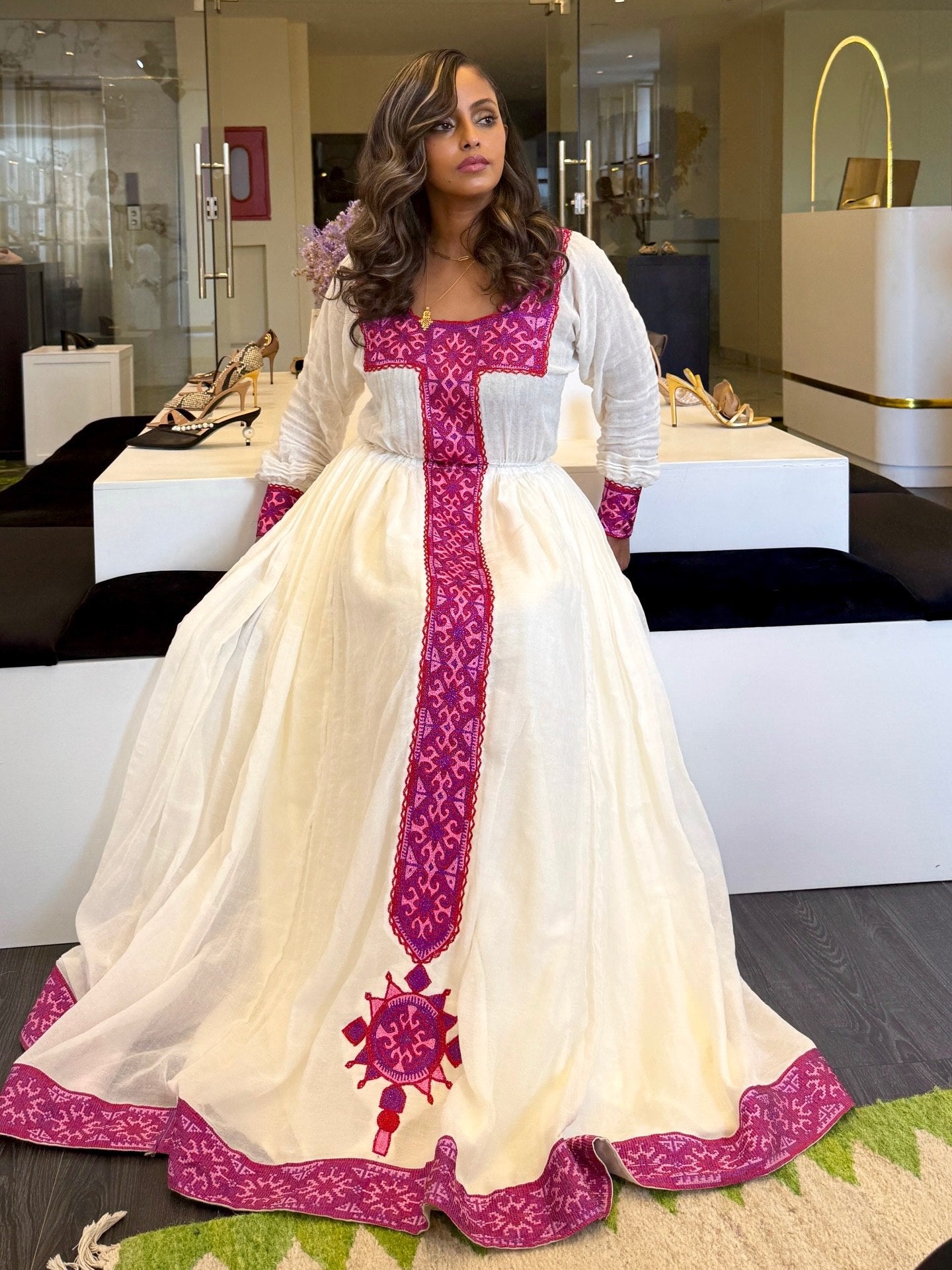 Traditional Ethiopian Clothing Elegant Habesha Kemis with Embroidery Timeless Habesha Dress 728
