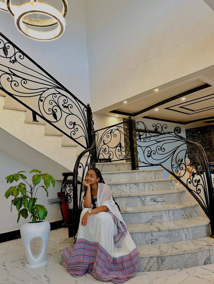 Sleeveless Eritrean Dress Habesha Kemis Crafted With Ethiopian Tradition Vibrant Habesha Dress 317