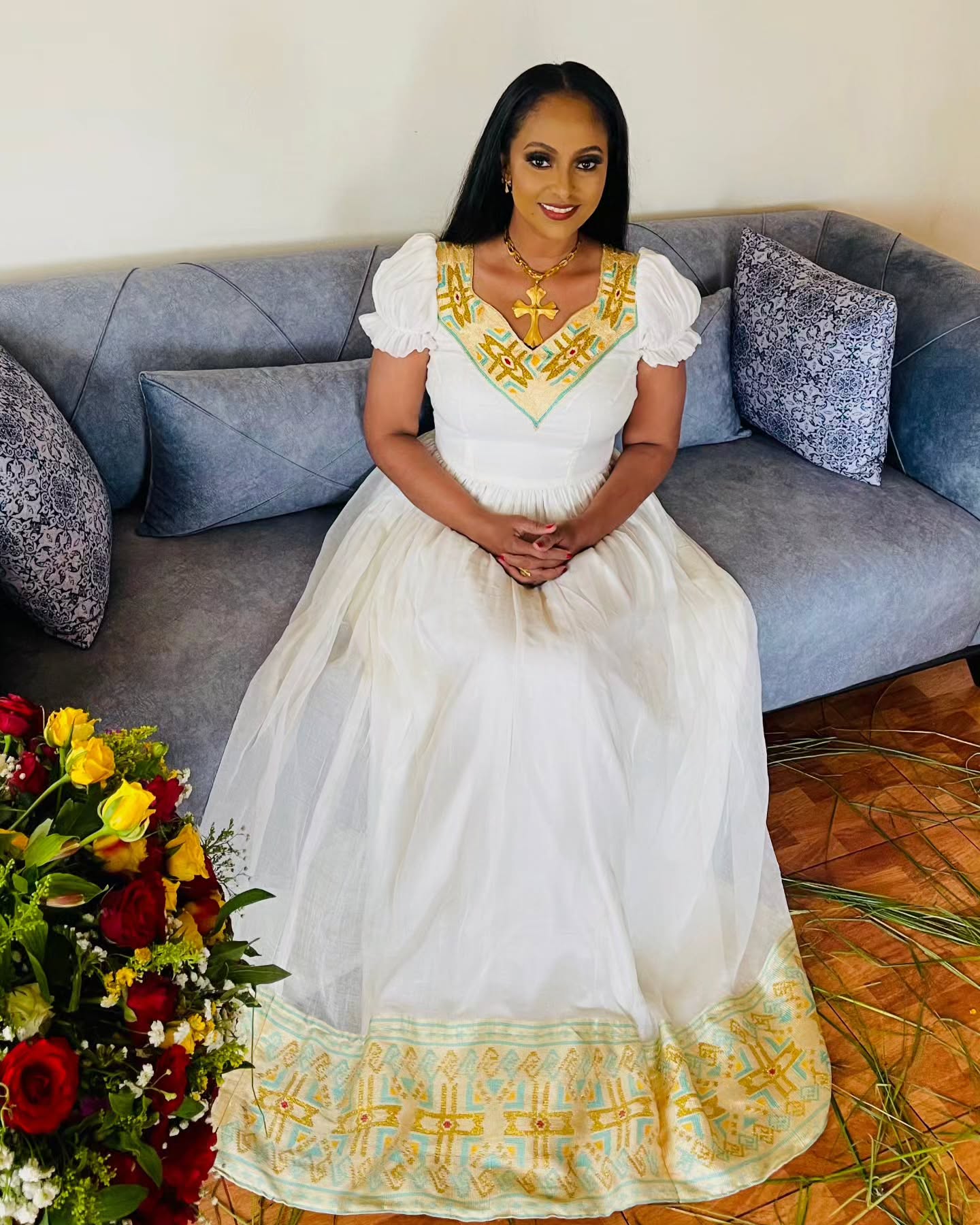 Habesha Kemis For Event Short Sleeve Habesha Dress Ethiopian Traditional Dress 329