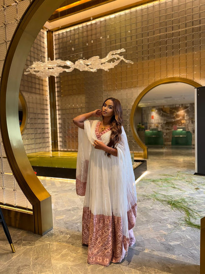 Graceful Habesha Dress A Refined Ethiopian Traditional Dress Design Stylish Habesha Kemis 332