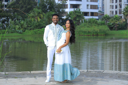 Matching Habesha Outfit Traditional Ethiopian Clothing Beautiful Couple Set 373