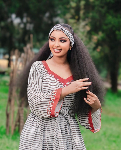 Oromiya Cultural Striped Kemis Traditional Oromo Dress Authentic Dress For Event 374