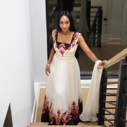 sleeveless habesha dress vibrant traditional ethiopian style