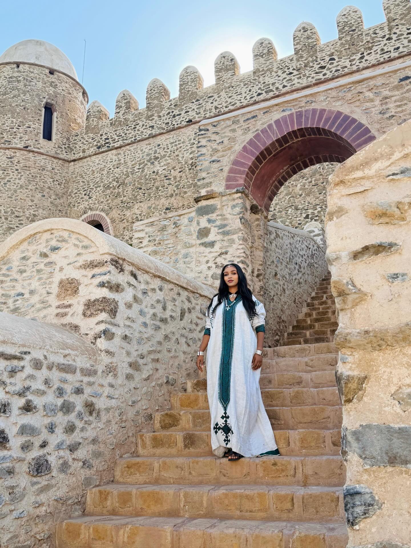 Green Embroidery Habesha Kemis Long Sleeve Habesha Dress Traditional Ethiopian Clothing 590