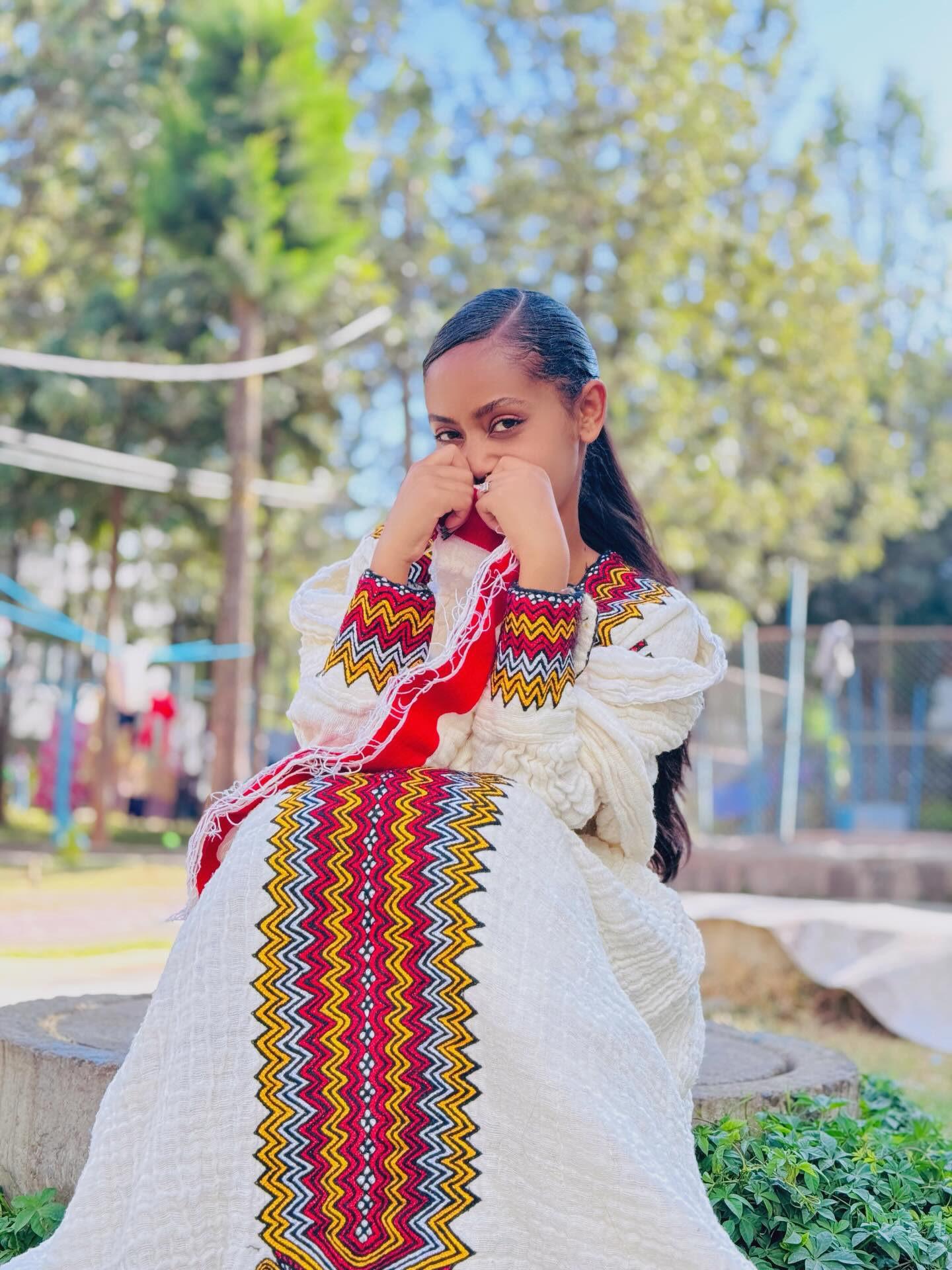 Multicolor Embroidery Habesha Dress Long Sleeve Habesha Kemis Beautiful Ethiopian Clothing 652