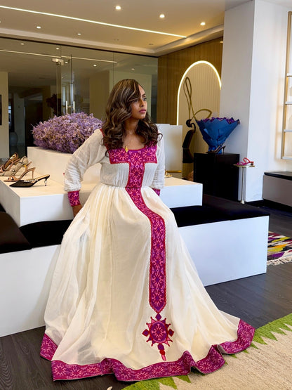 Traditional Ethiopian Clothing Elegant Habesha Kemis with Embroidery Timeless Habesha Dress 728