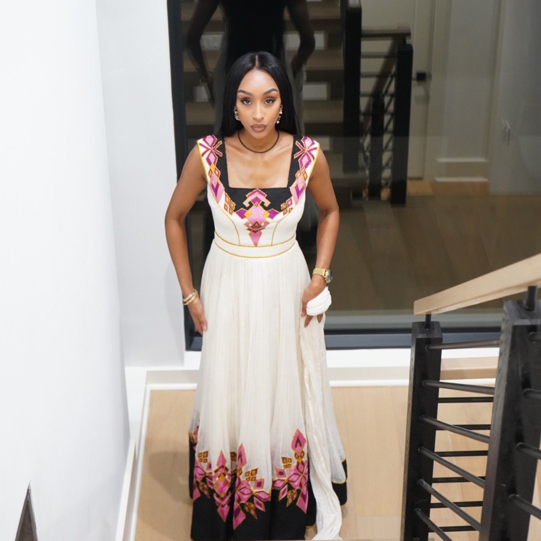 Sleeveless Habesha dress for Festive Vibrant Color Habesha Kemis Traditional Ethiopian Clothing 440