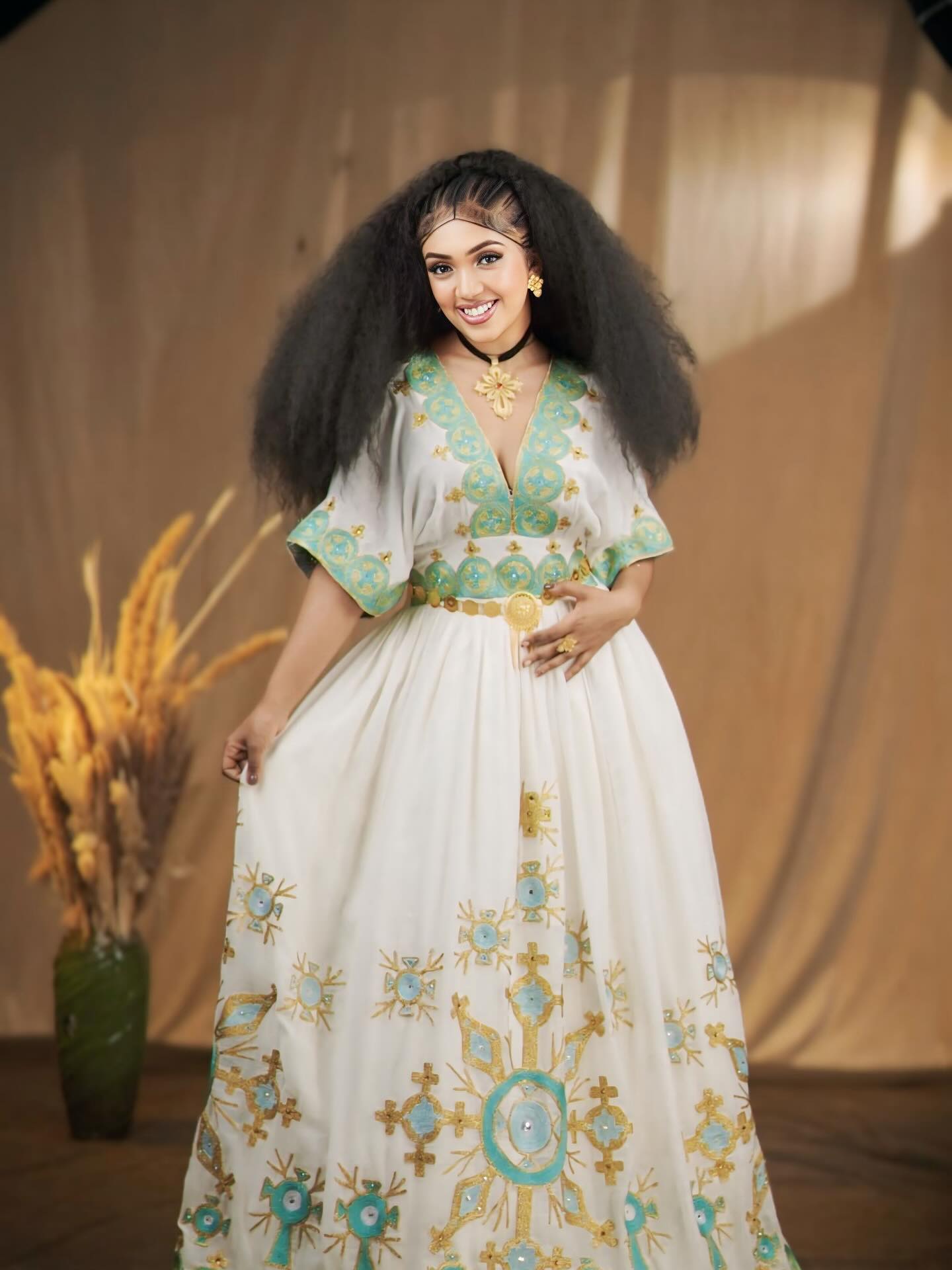 Handwoven Habesha Kemis Traditional Ethiopian Dress with Cultural Embroidery