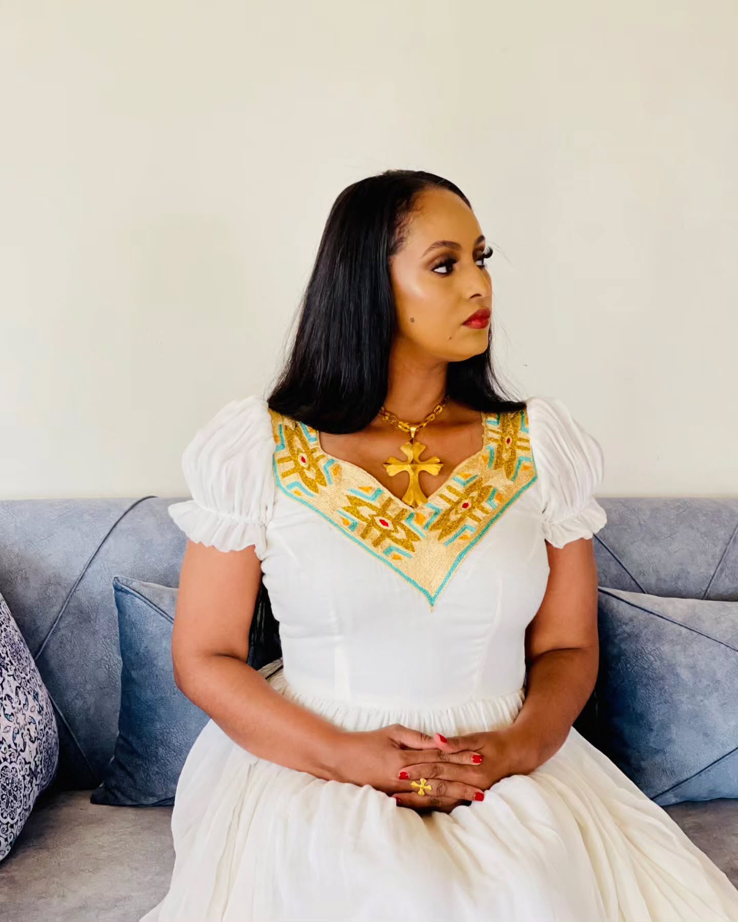 Habesha Kemis For Event Short Sleeve Habesha Dress Ethiopian Traditional Dress 329