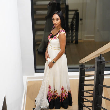 Sleeveless Habesha dress for Festive Vibrant Color Habesha Kemis Traditional Ethiopian Clothing 440