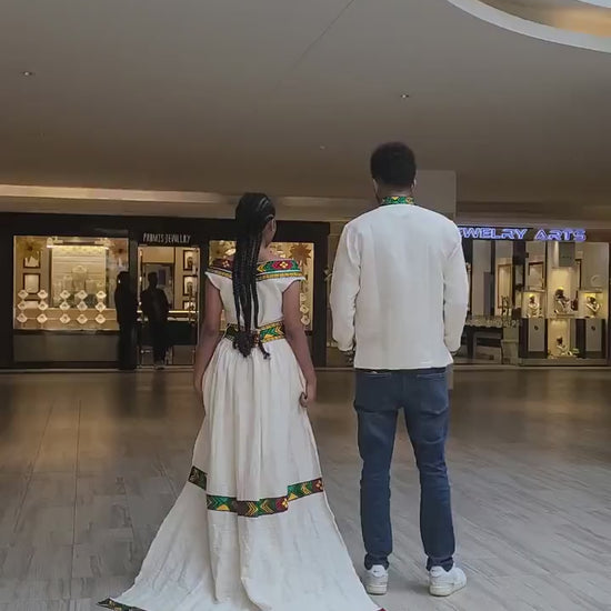 Ethiopian Couples' Outfit Habesha Couple's Outfit Habesha Dress ሀበሻ es00153