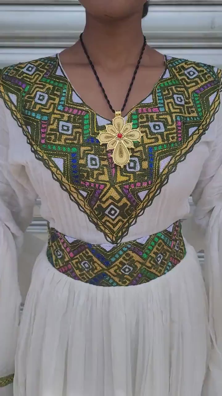 Green Tilet Habesha Dress Modern Habesha Kemis Habesha Libs es00159