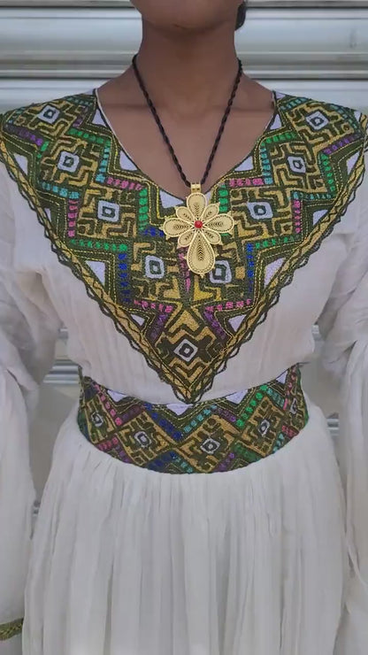 Green Tilet Habesha Dress Modern Habesha Kemis Habesha Libs es00159