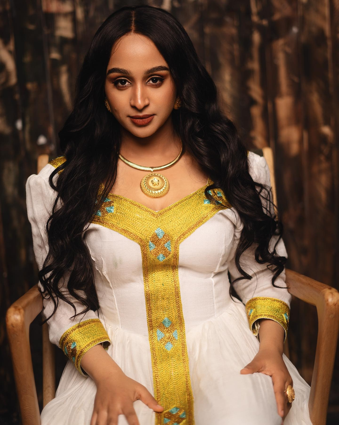 Golden Embroidery Habesha Kemis Timeless Habesha Dress Vibrant Traditional Ethiopian Dress 516