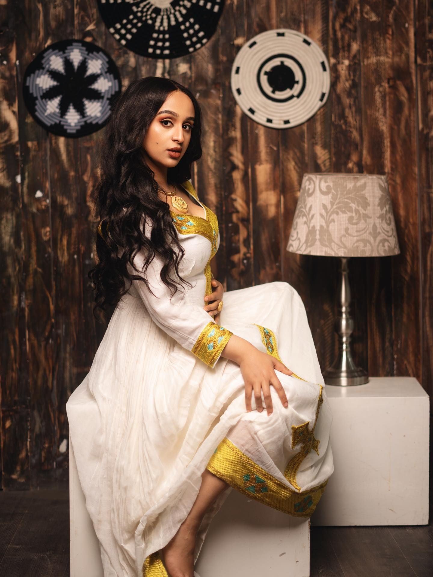 Golden Embroidery Habesha Kemis Timeless Habesha Dress Vibrant Traditional Ethiopian Dress 516