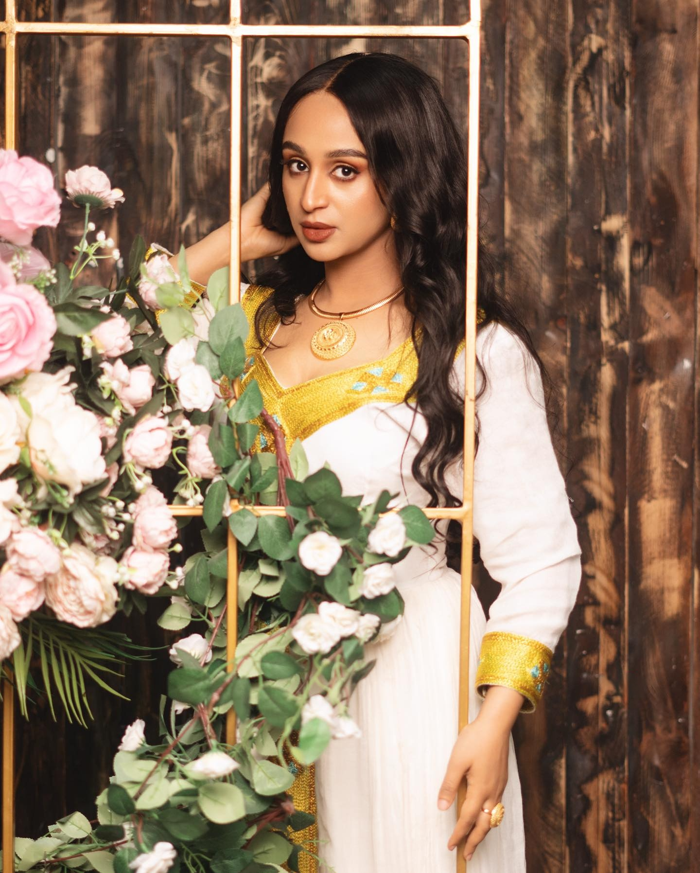 Golden Embroidery Habesha Kemis Timeless Habesha Dress Vibrant Traditional Ethiopian Dress 516