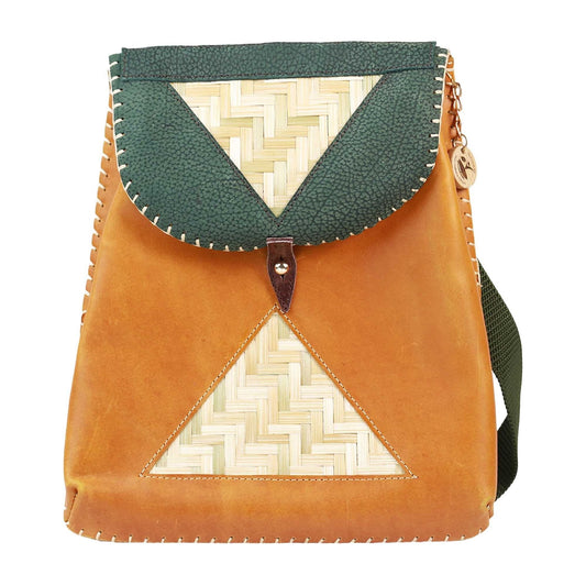 Hayal - Ethiopian small and beautiful backpack made from bamboo and high quality leather by Tenadam