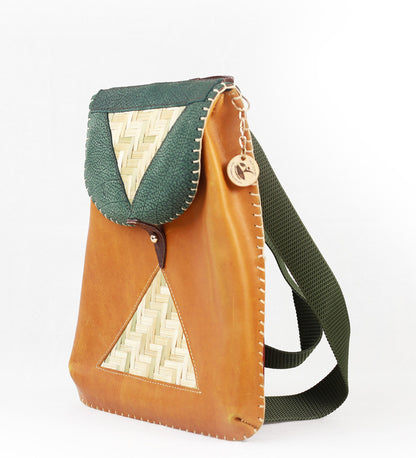 Hayal - Ethiopian small and beautiful backpack made from bamboo and high quality leather by Tenadam