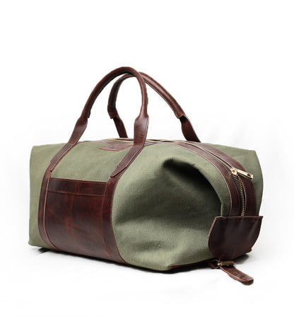 Ethiopian weekender canvas leathered travel bag