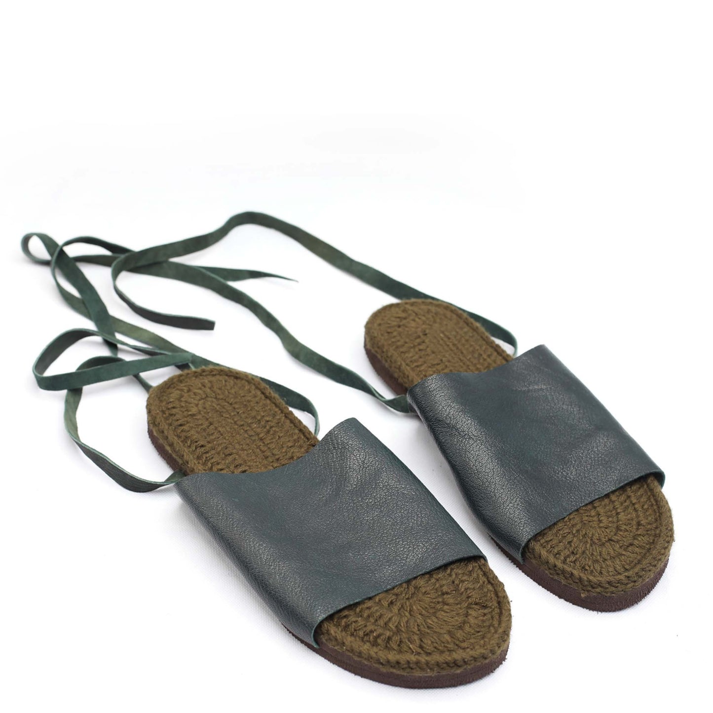 Selen - flat stylish leather lace up sandals