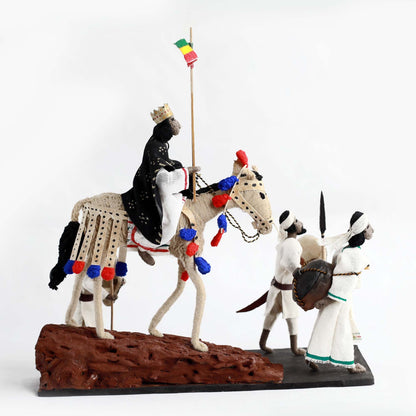 Etegea Taitu እቴጌ ጣይቱ of Ethiopia on Horseback Handmade Miniature Toy, Historical piece