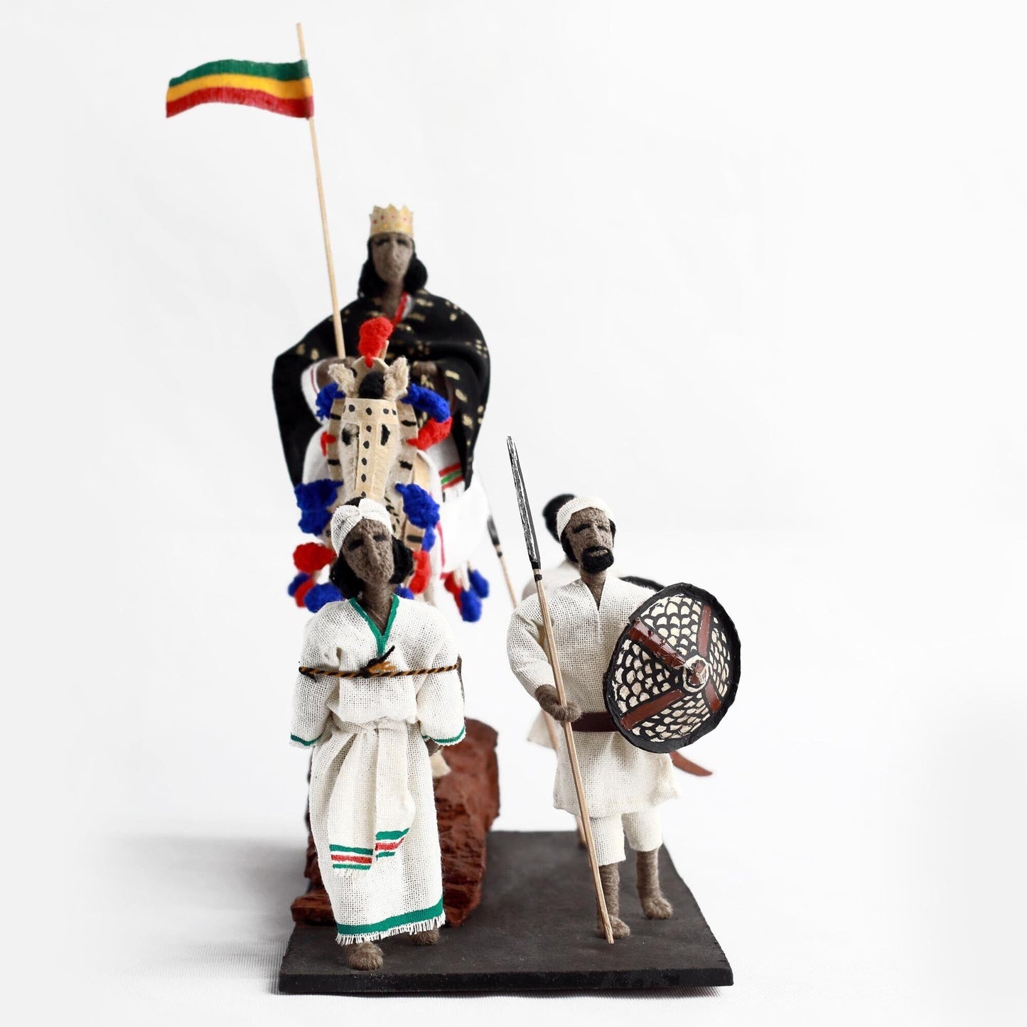 Etegea Taitu እቴጌ ጣይቱ of Ethiopia on Horseback Handmade Miniature Toy, Historical piece