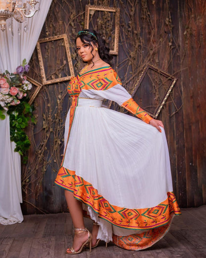 Pretty Habesha Kemis with Intricate Tilf Design, Habesha Kemis, Eritrean dress, ሀበሻ