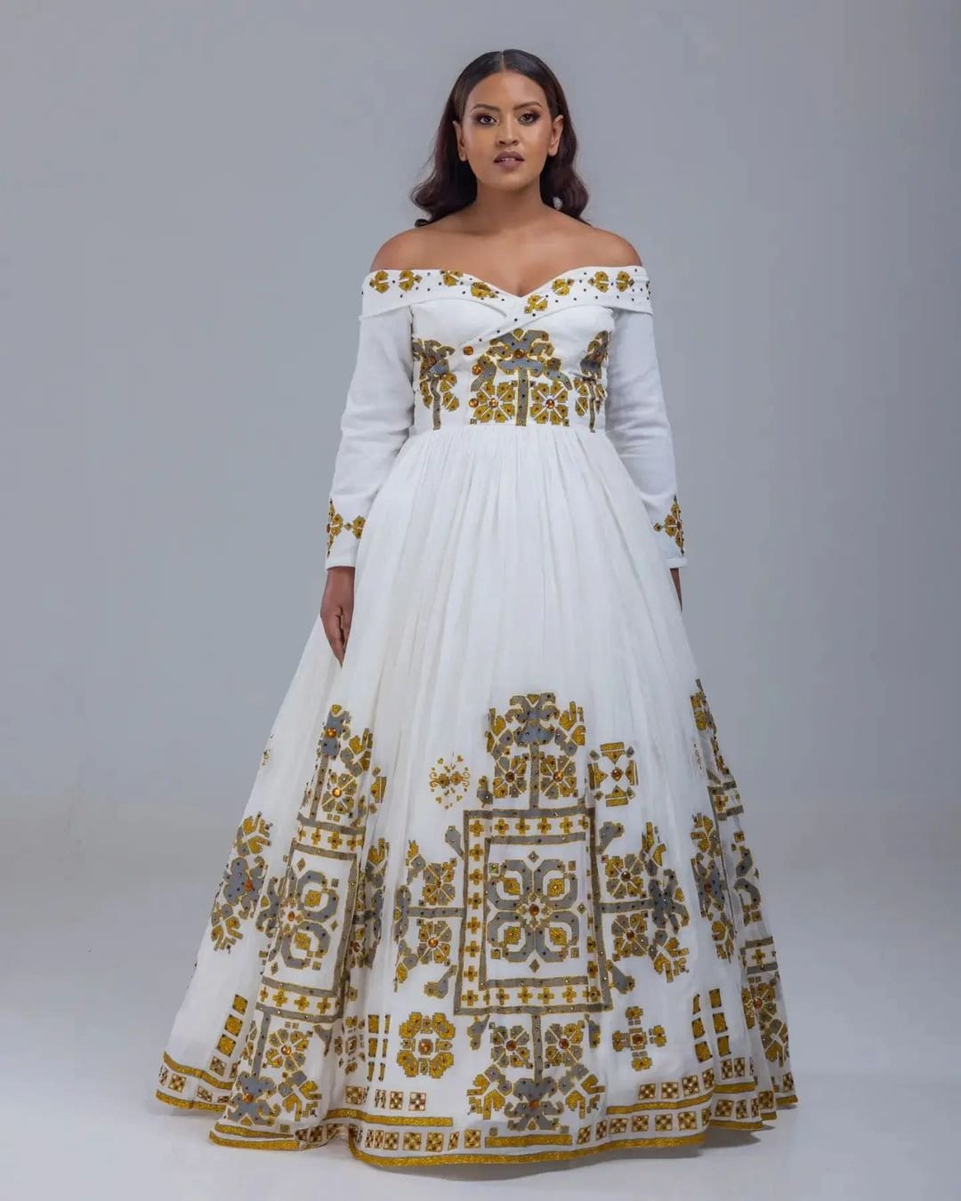 Exquisite Ethiopian Habesha Dress Wedding Habesha Kemis modern Zuria Traditional Ethiopian Dress ሀበሻ ቀሚስ ሀበሻ ልብስ