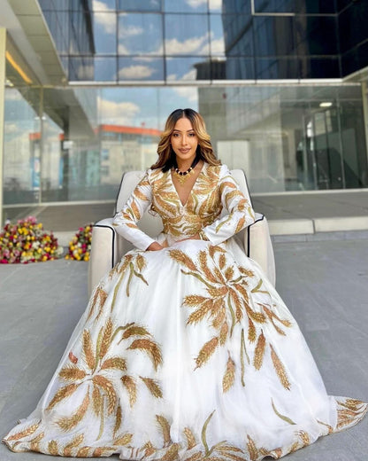 Habesha Wedding Dress Handwoven Habesha Kemis Modern Habesha Libs Eritrean Dress ሀበሻ ቀሚስ ሀበሻ ልብስ
