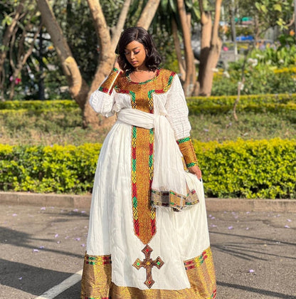Ethiopian Traditional Dress Modern Habesha Dress Handwoven Habesha Kemis Eritrean Dress ሀበሻ ቀሚስ ሀበሻ ልብስ