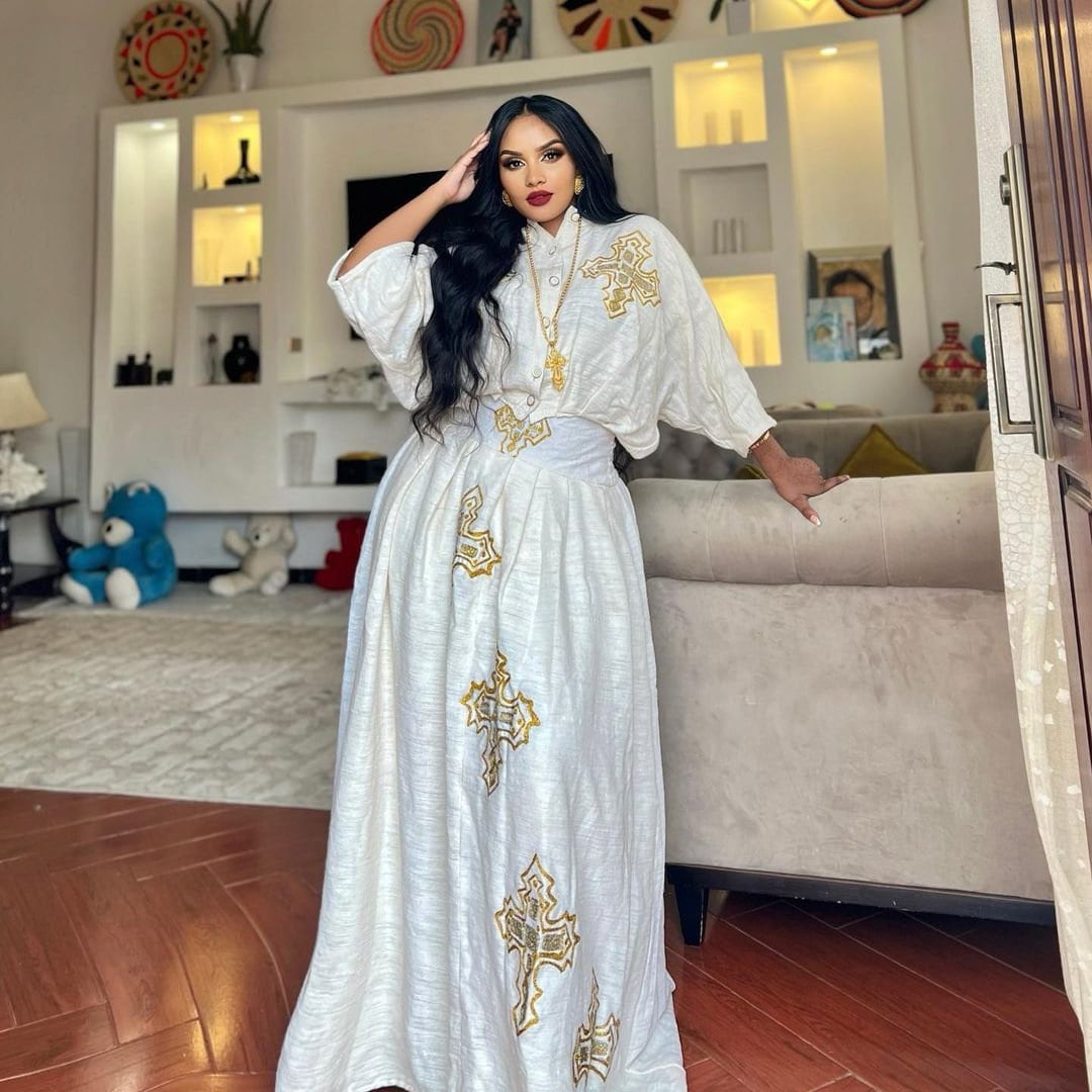 Handwoven Habesha Dress Ethiopian Traditional Dress Modern Habesha Kemis Habesha Libs Eritrean Dress ሀበሻ ቀሚስ ሀበሻ ልብስ