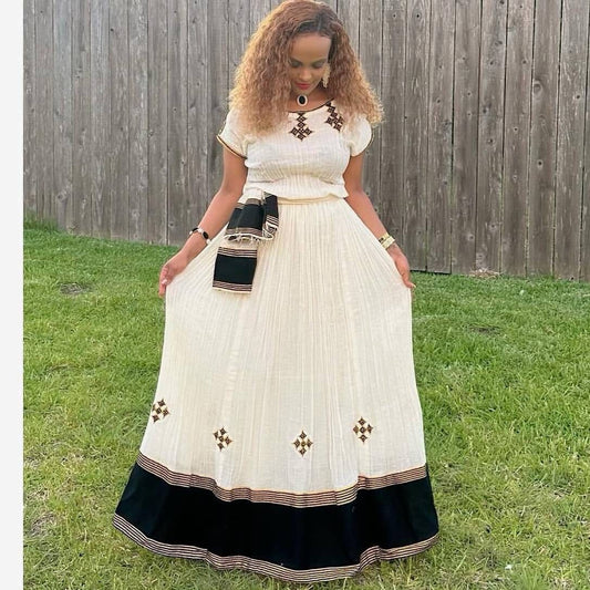 Simple Habesha Dress Ethiopian Dress Women's Dress Habesha Kemis Eritrean Dress Women's Style ሀበሻ ቀሚስ ሀበሻ ልብስ