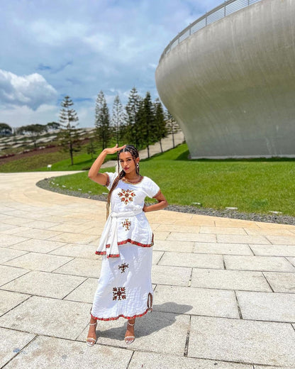 Modern Ethiopian dress hand woven habesha kemis summer habesha dress