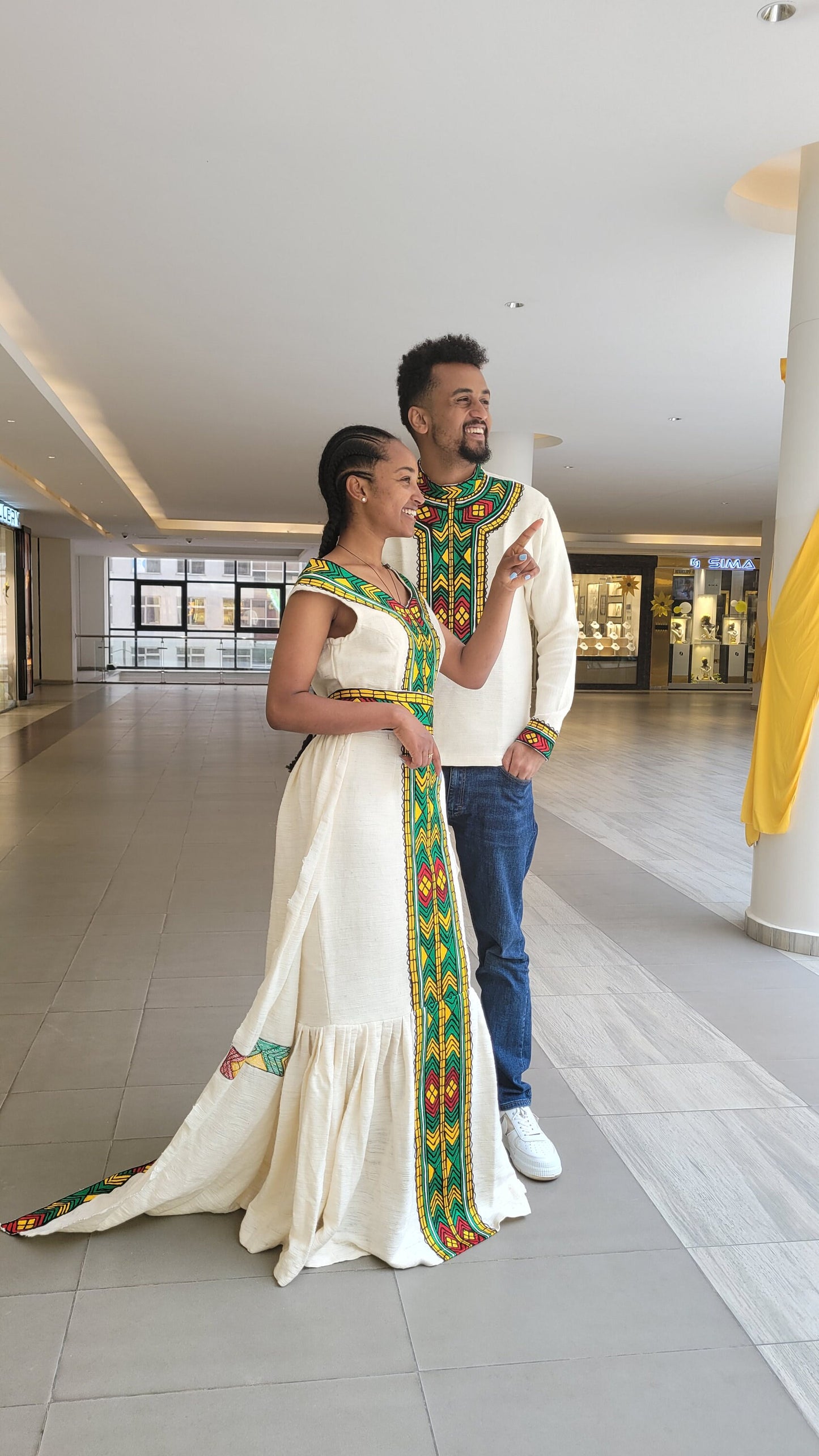 Ethiopian Couples' Outfit Habesha Couple's Outfit Habesha Dress ሀበሻ es00153